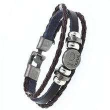 Load image into Gallery viewer, Handmade Adjustable Multilayer Wide Genuine Leather Cuff Bracelet Men Bohemian Vintage  Leaves gun Charm Bracelets