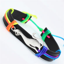Load image into Gallery viewer, Antique Silver Cute Cat Charms  PU Leather Bracelets Lovely Animal handmade Braid  colorful Jewelry kids Gifts